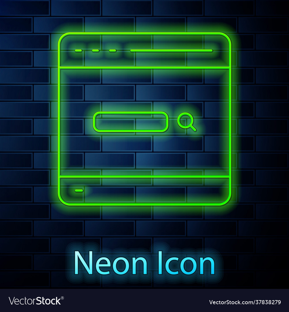 Glowing neon line search engine icon isolated Vector Image