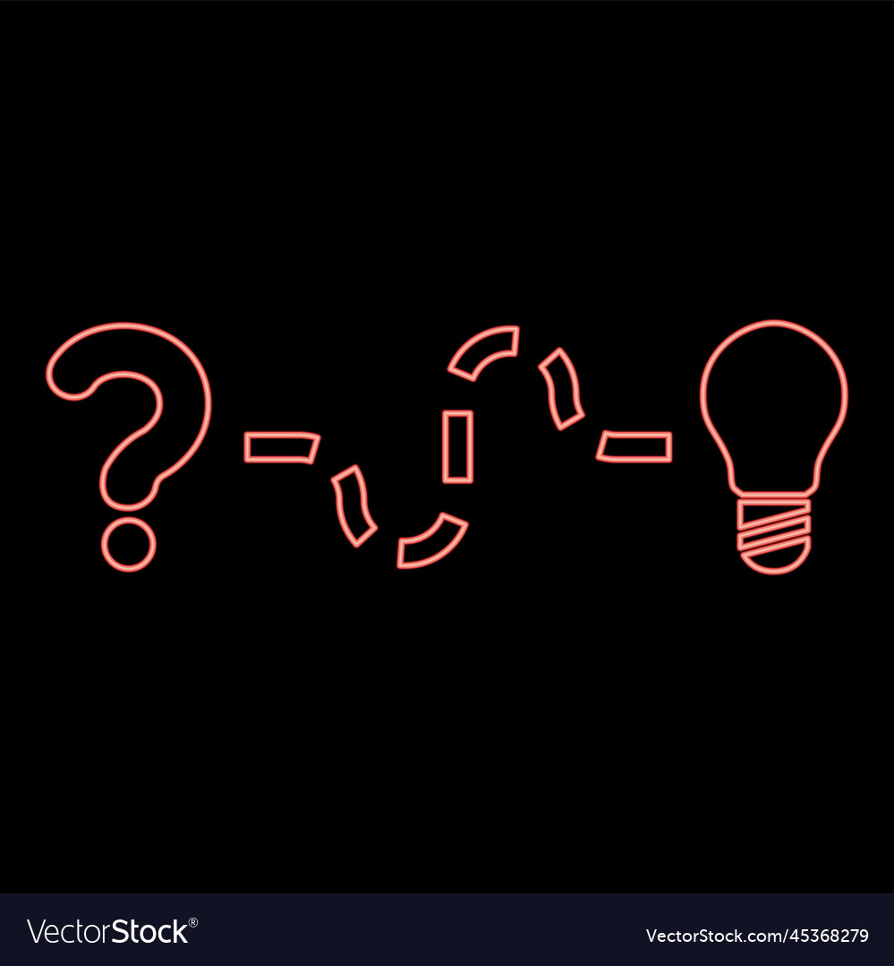 Neon concept of finding solution to the issue vector image Neon concept of finding solution to the issue