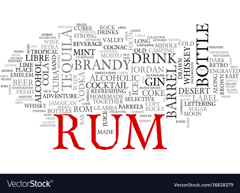 Rum word cloud concept Royalty Free Vector Image