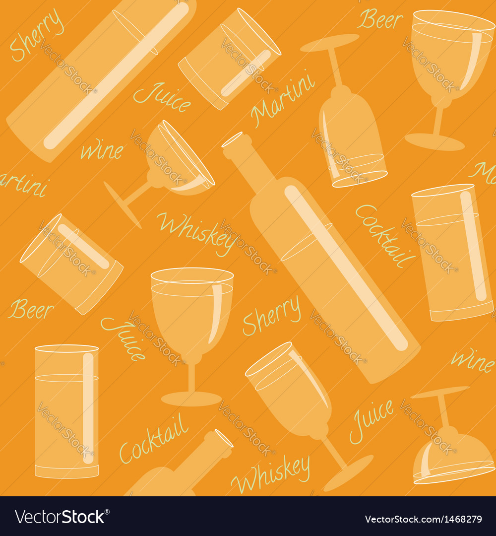 Seamless pattern with drinks and text