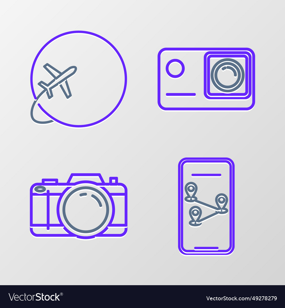 Set line infographic of city map navigation photo