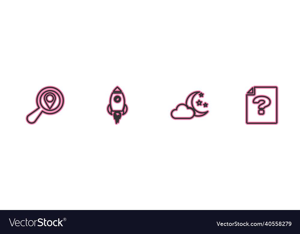 Set line search location cloud with moon