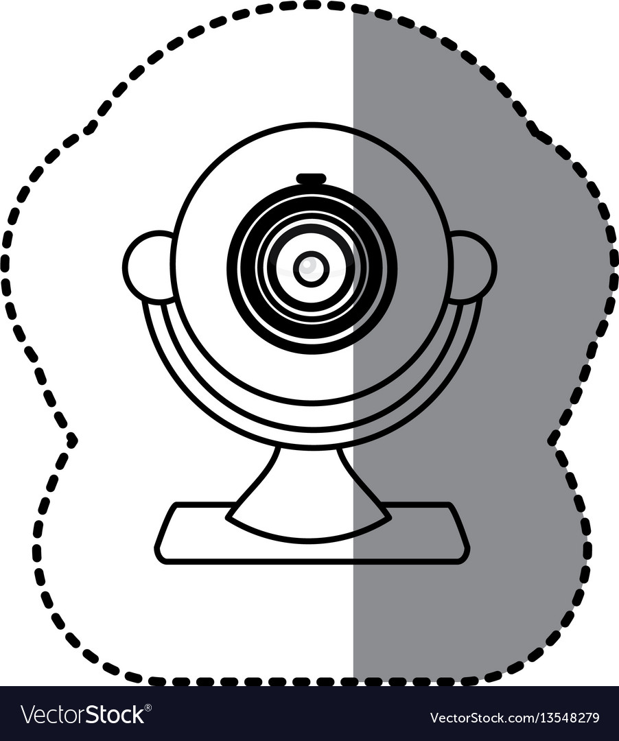 Silhouette computer camera icon