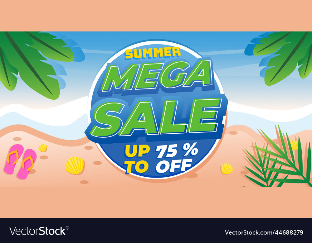 Summer sale banner hot season discount poster