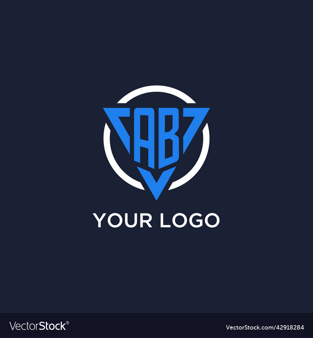 Ab monogram logo with triangle shape and circle