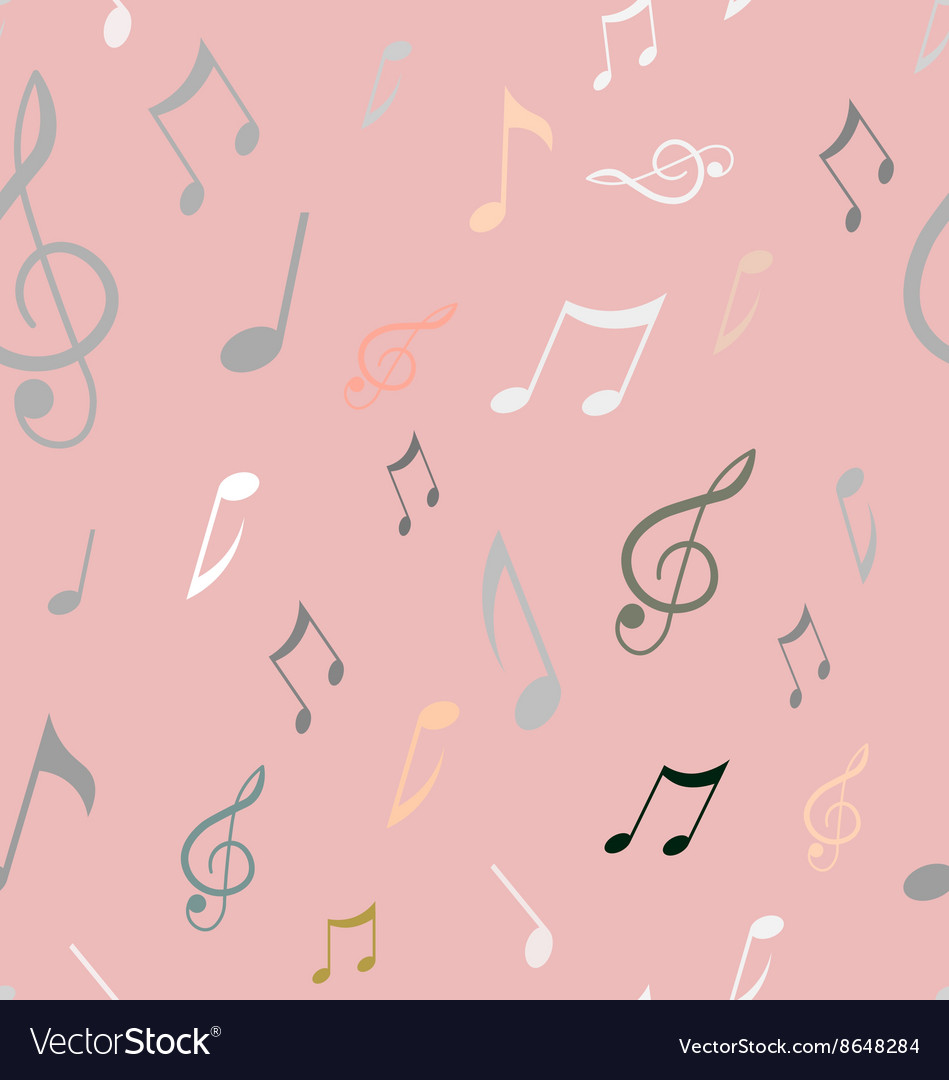 Abstract seamless pattern with music notes