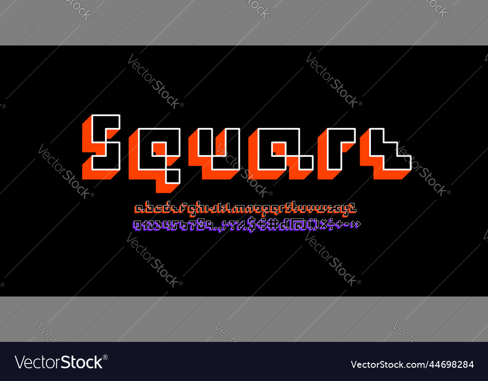 Alphabet made in cubes style font 3d vector image Alphabet made in cubes style font 3d