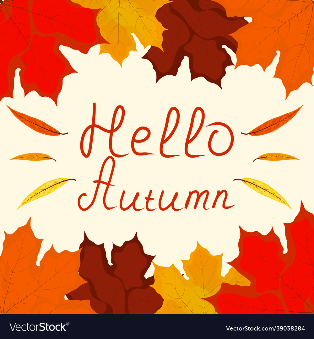 Autumn With Leaves Royalty Free Vector Image - Vectorstock