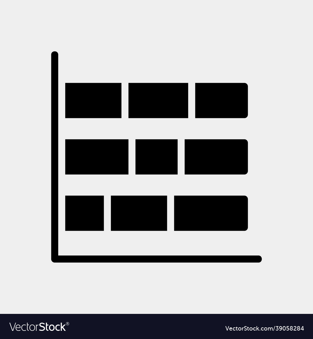 Bar chart icon in solid style for any projects vector image Bar chart icon in solid style for any projects