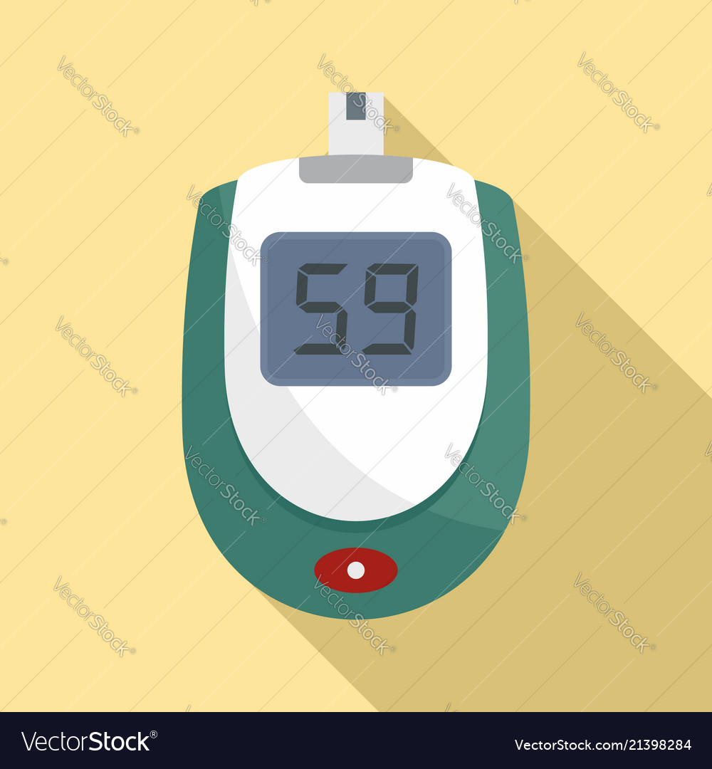 Blood glucose level icon flat style Royalty Free Vector