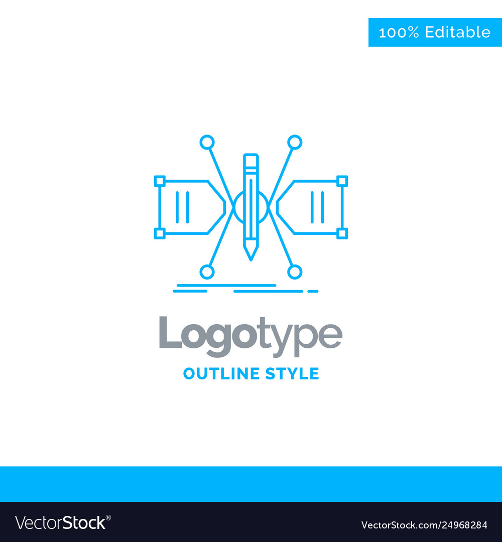 Blue logo design for architect constructing grid