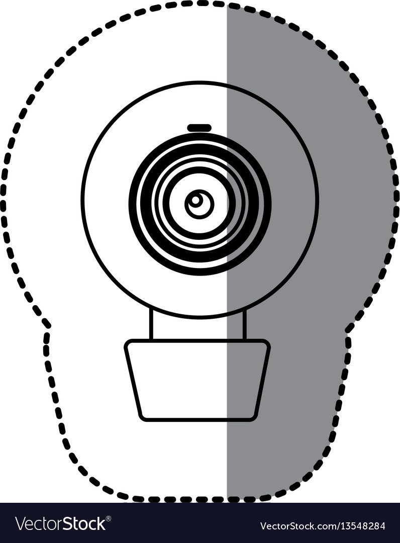 Contour computer camera icon Vector Image Contour computer camera icon