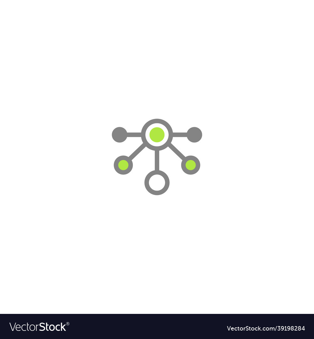 Hub network connection line icon isolated