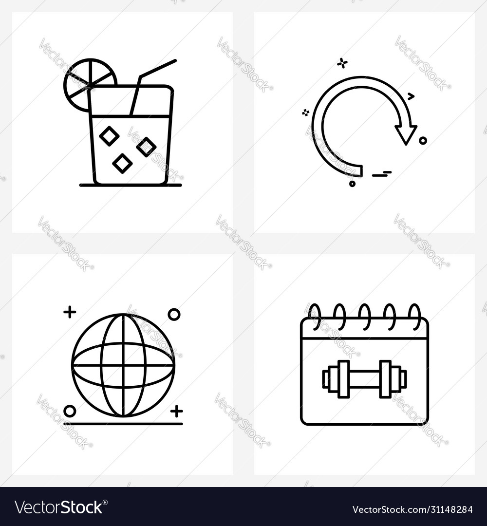 Isolated symbols set 4 simple line icons
