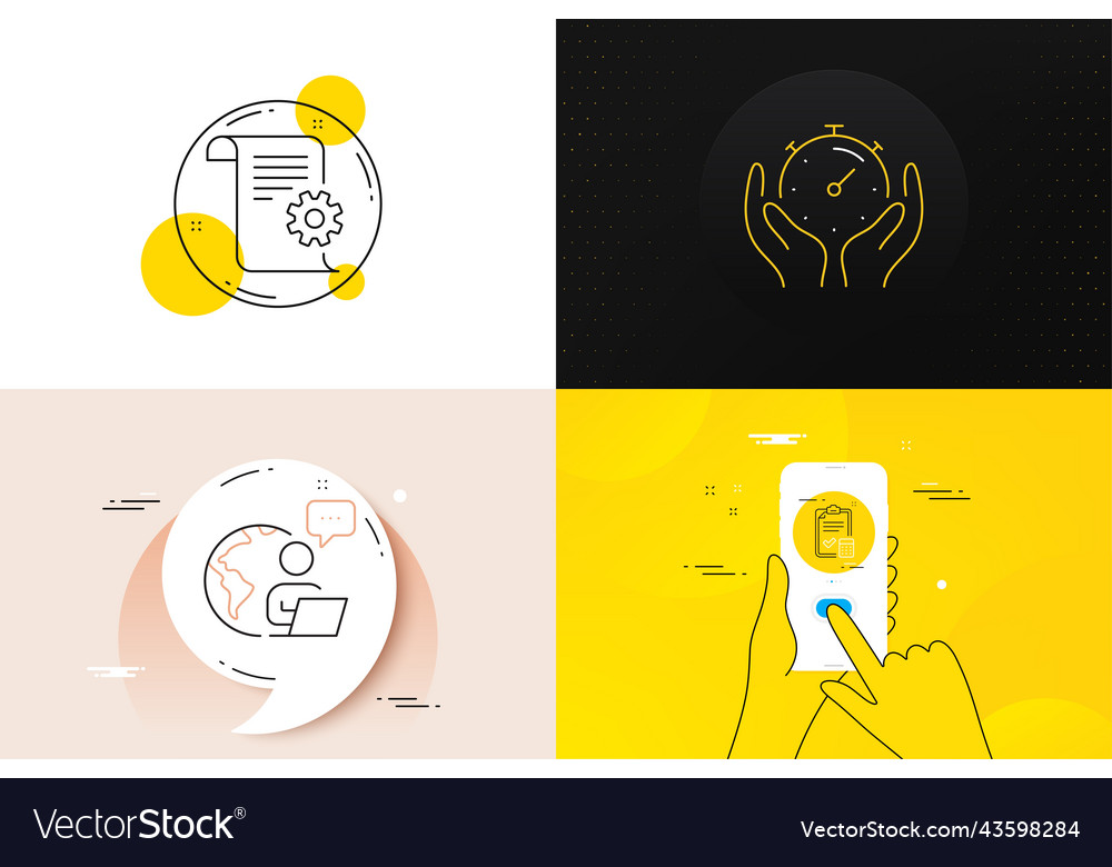Minimal set of accounting checklist timer vector image Minimal set of accounting checklist timer