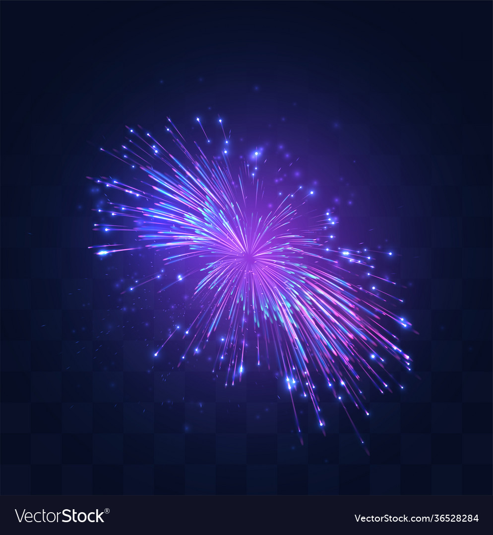 Neon purple burst fireworks on replaceable Vector Image