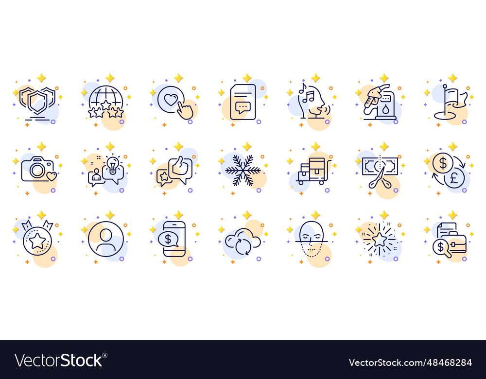 Outline set of idea like and currency exchange
