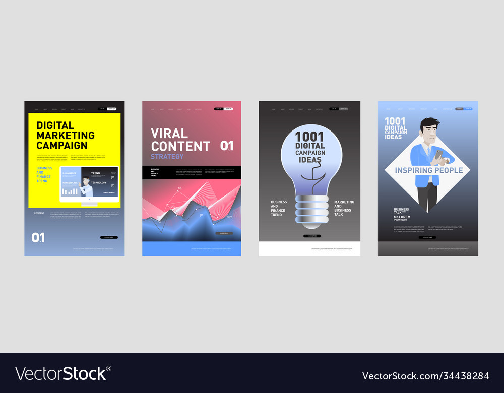 Presentation and website interface layout design Vector Image Presentation and website interface layout design