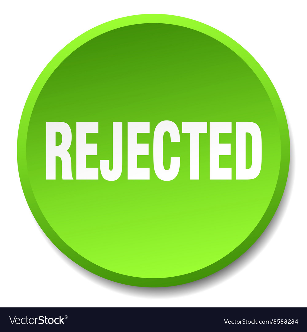 Rejected green round flat isolated push button