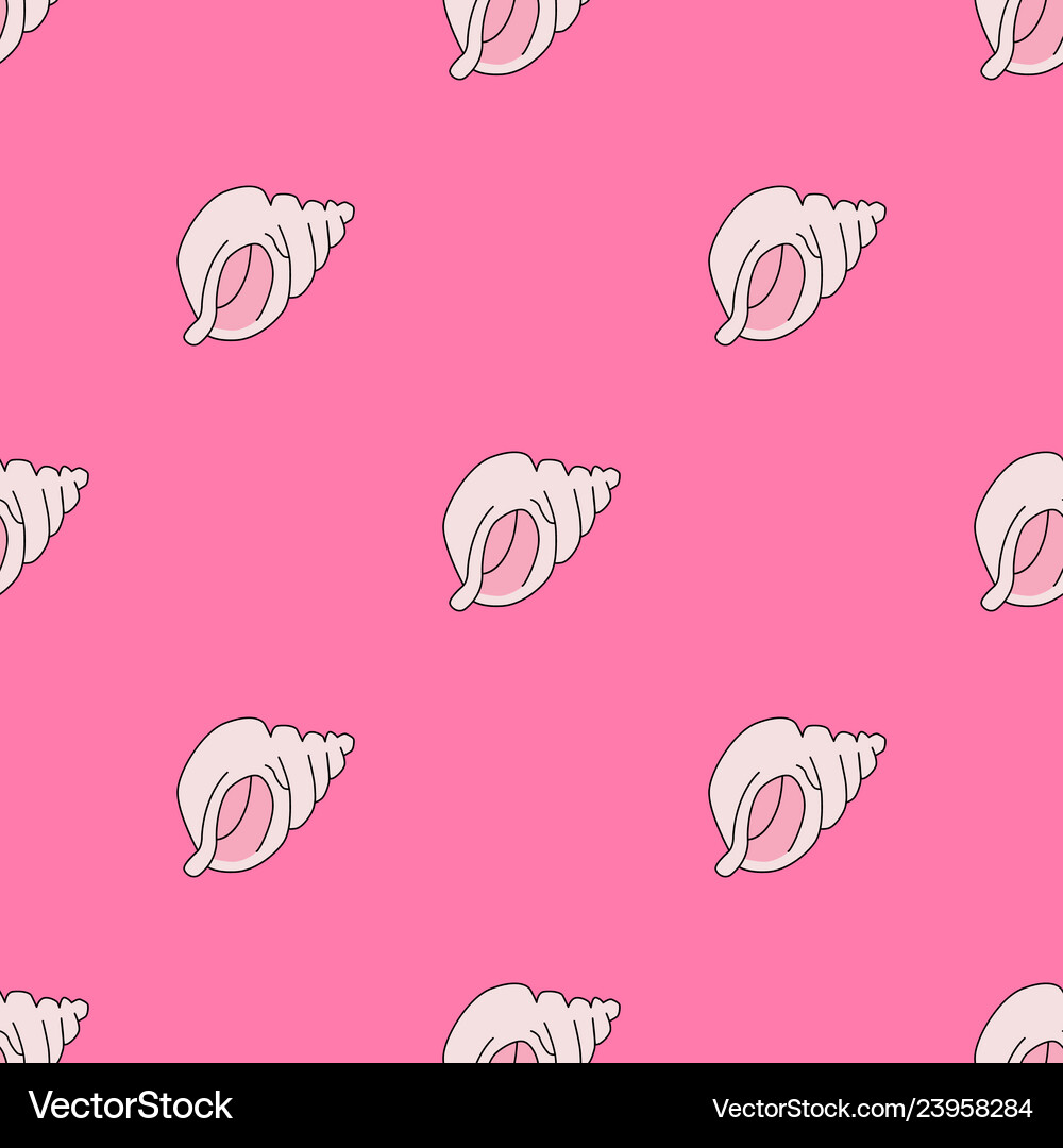 Sea shell seamless pattern Royalty Free Vector Image