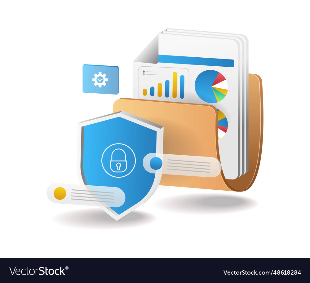 Security data folder file management vector image Security data folder file management