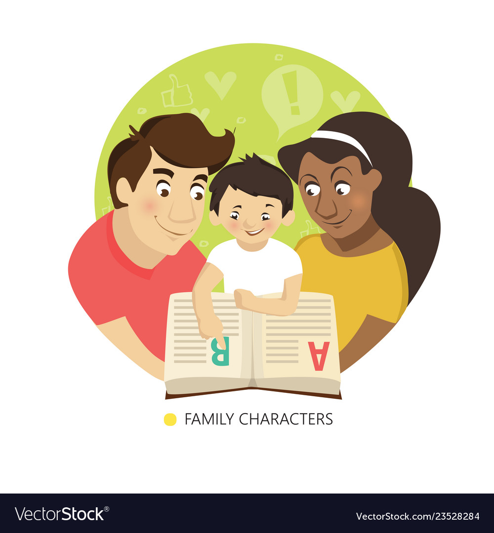 Teaching child to read family characters