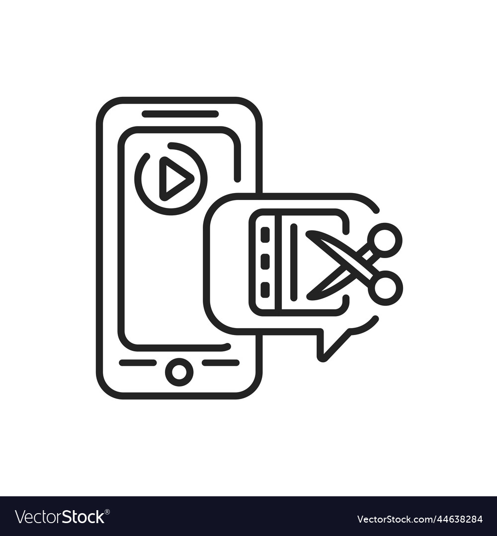 Video editor mobile application in smartphone vector image Video editor mobile application in smartphone