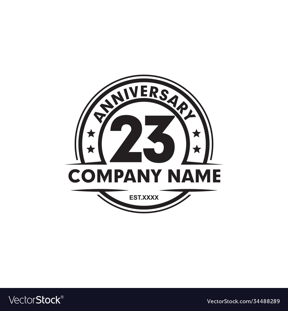 23rd anniversary logo design template Royalty Free Vector