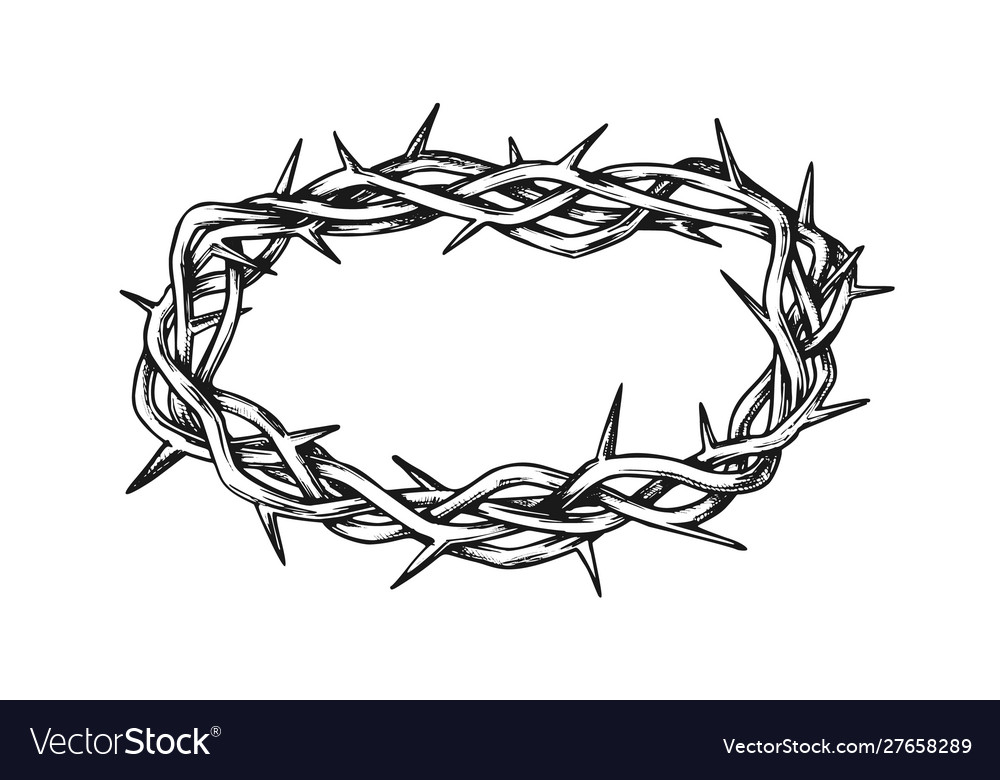 Crown thorns jesus christ monochrome Royalty Free Vector