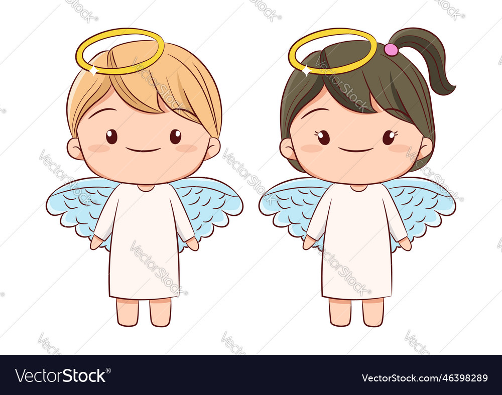 Cute Angel Boy and Girl