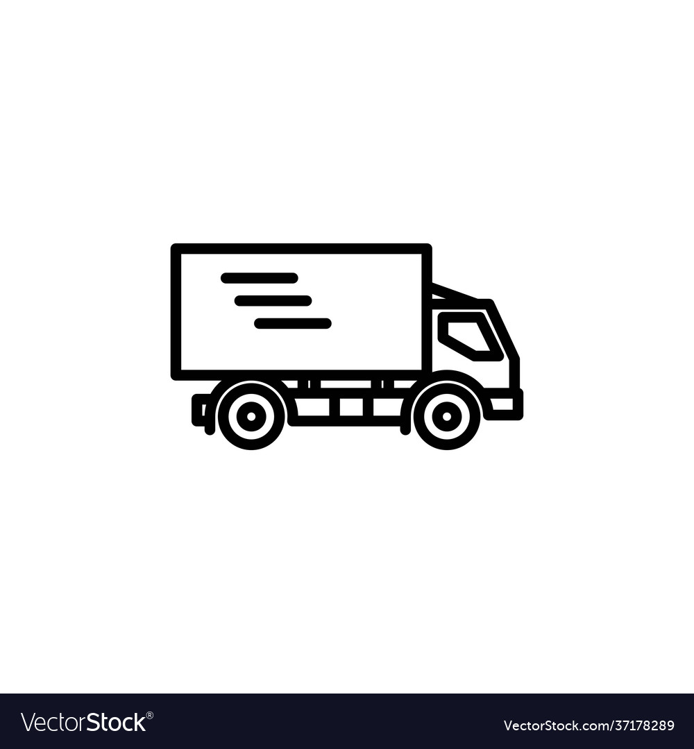 Delivery truck outline icon commerce on white