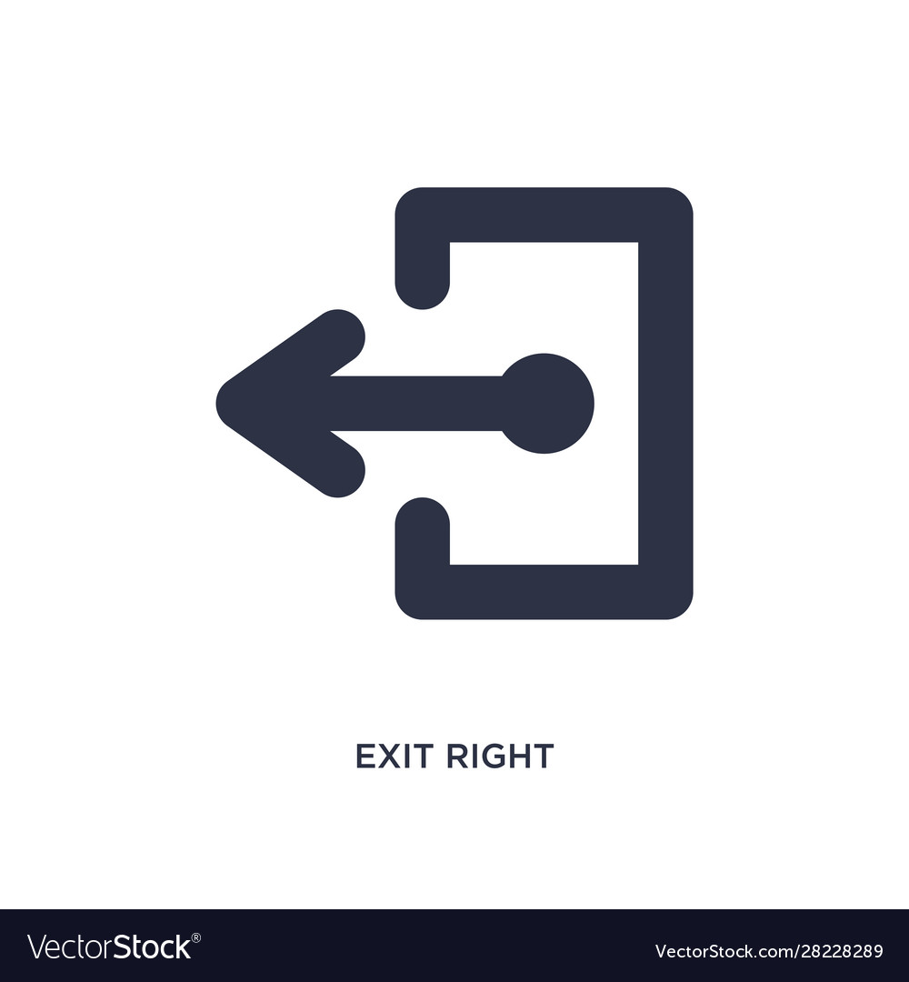 Exit right icon on white background simple