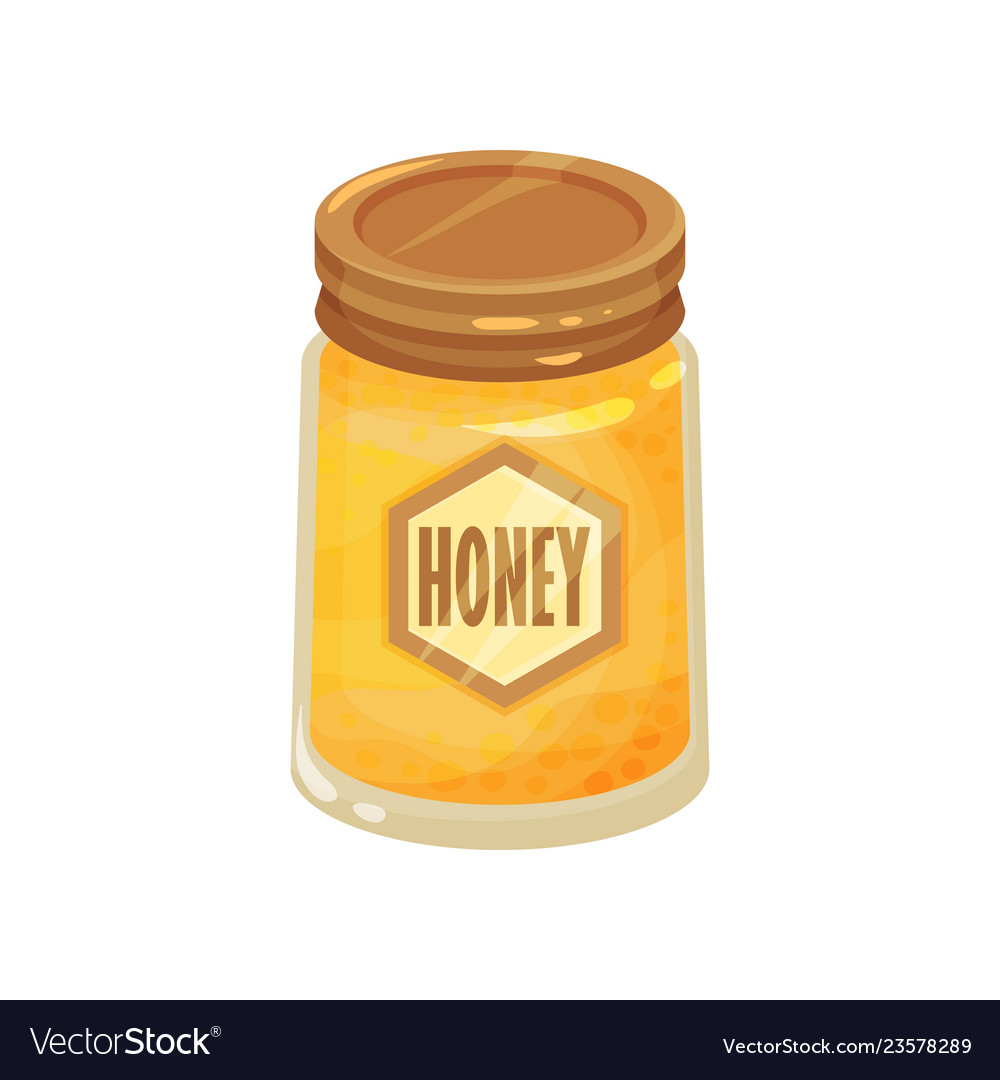 Glass jar sweet fresh honey container