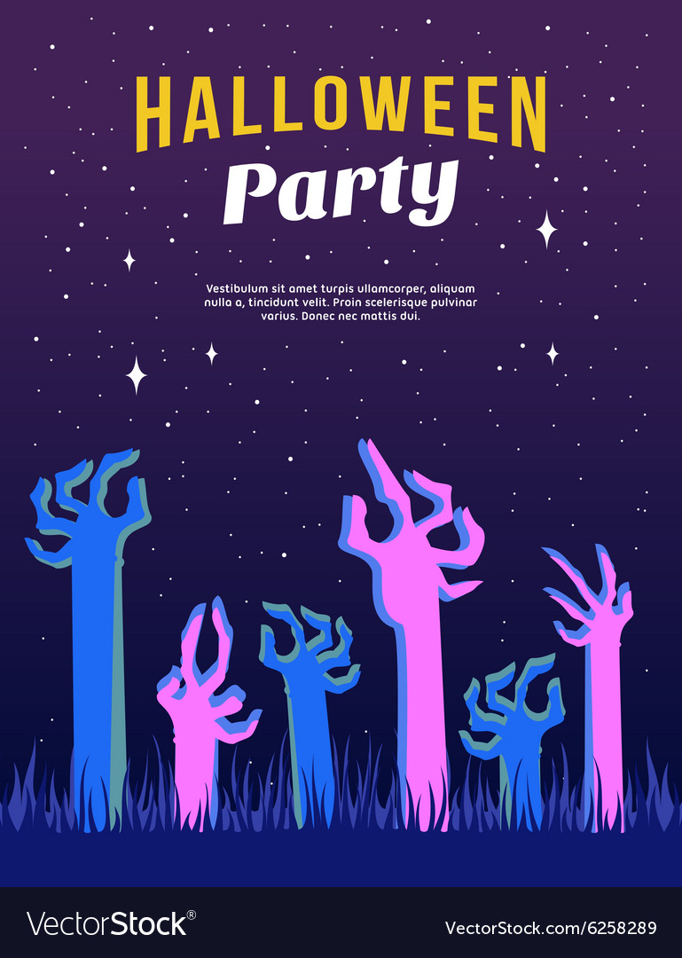 halloween party flyer or poster template with vector image