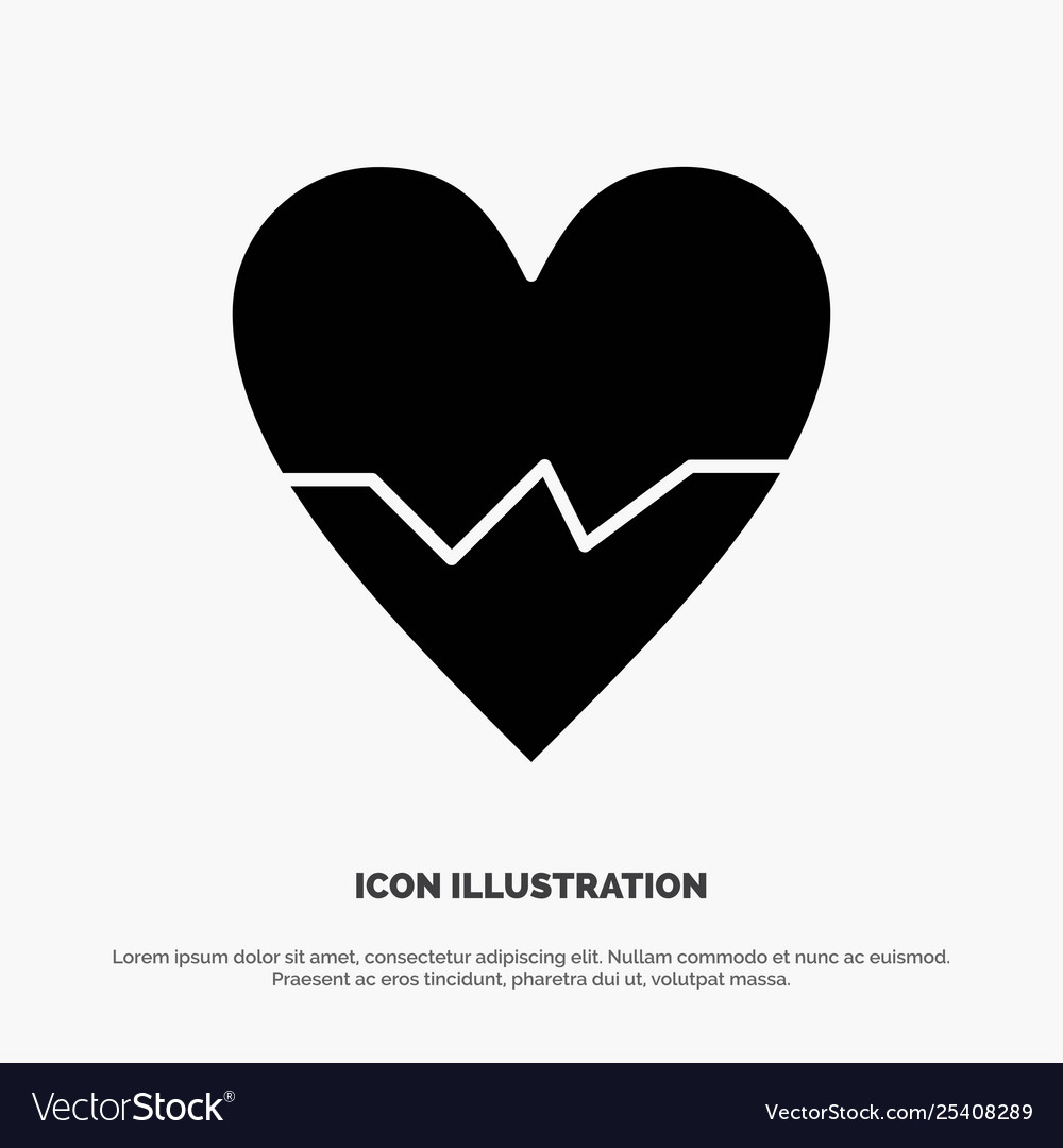 Heart love beat skin solid glyph icon