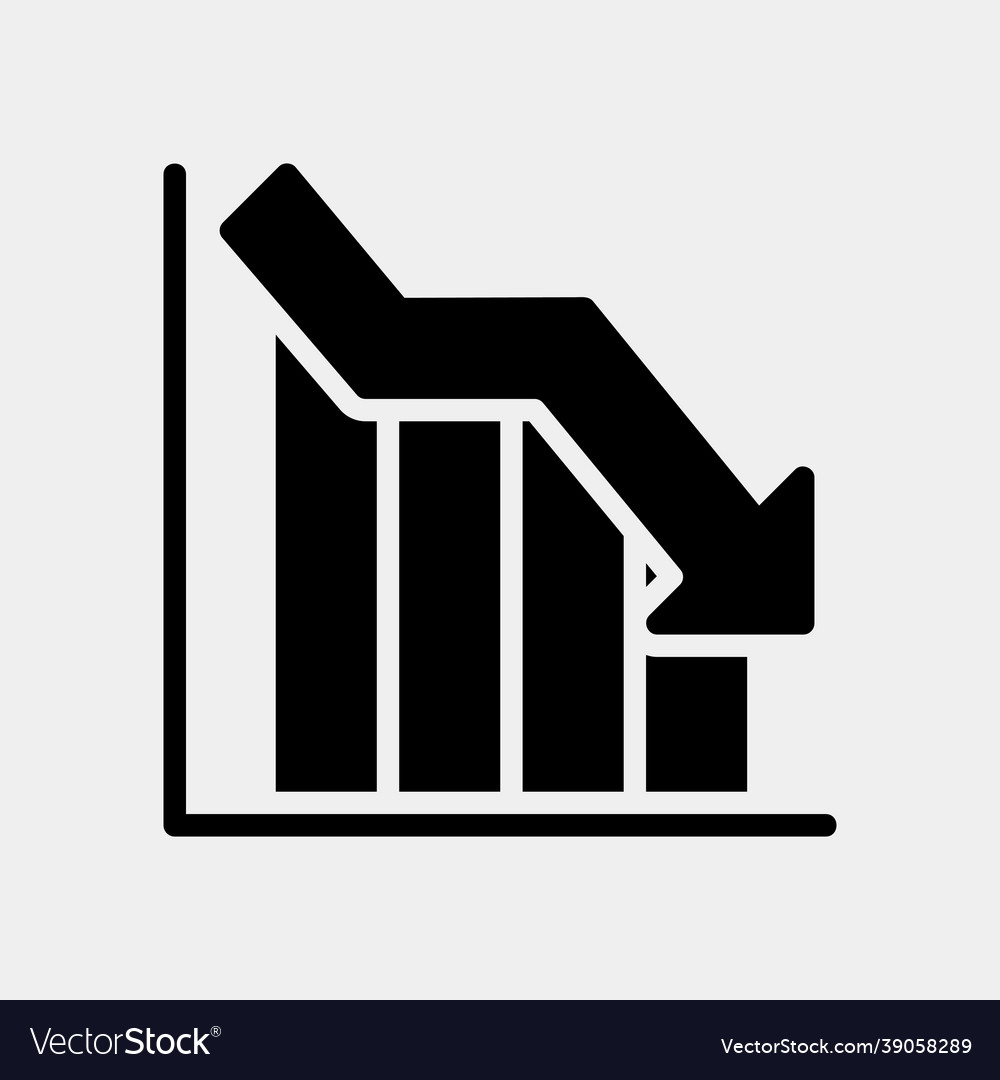 Loss icon in solid style for any projects use vector image Loss icon in solid style for any projects use