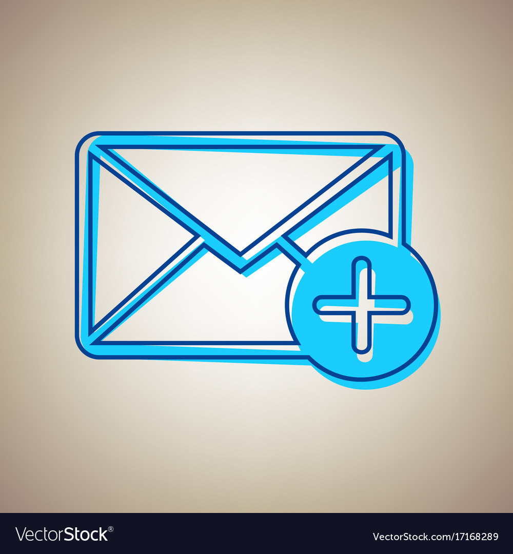 Mail sign with add mark sky