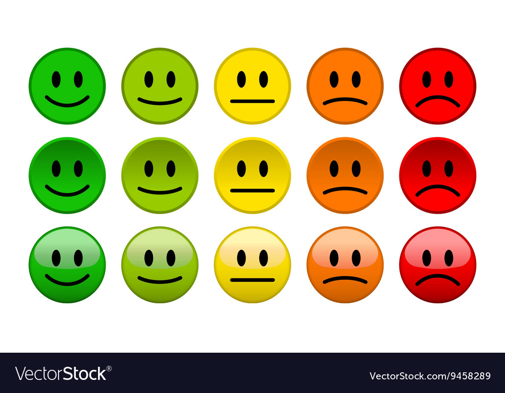 Mood level smile icons isolated Royalty Free Vector Image