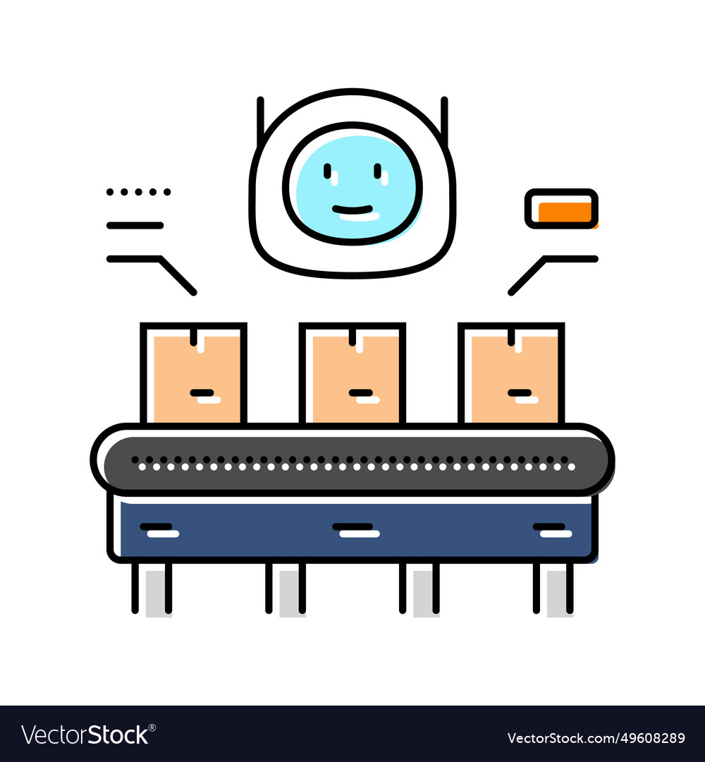 Parcel sorting autonomous delivery color icon vector image Parcel sorting autonomous delivery color icon