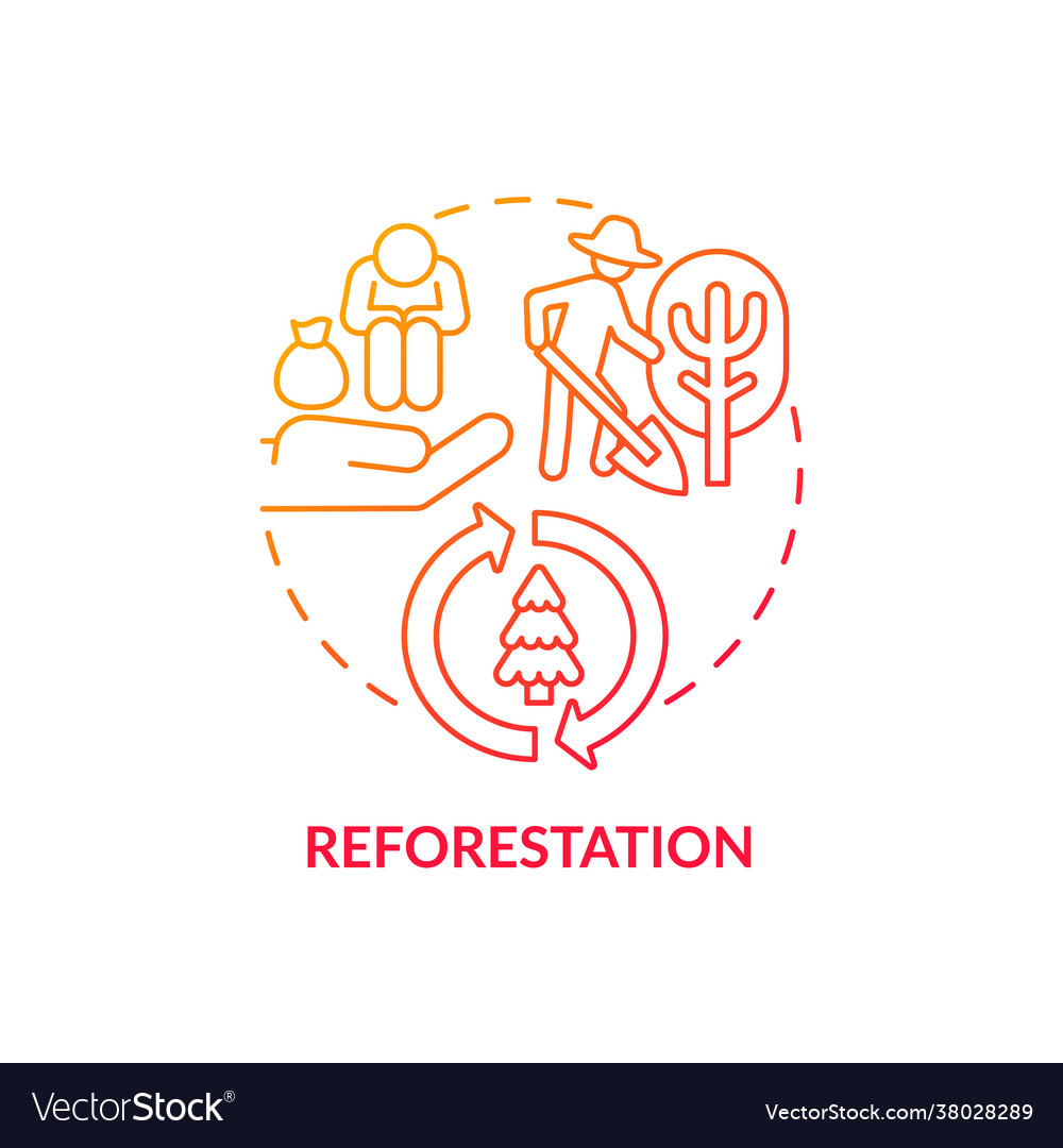 Reforestation concept icon