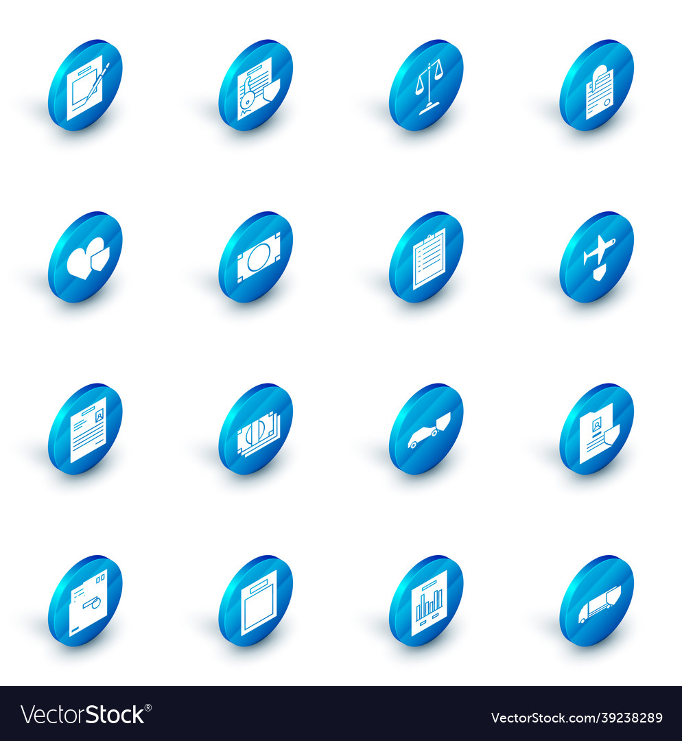Set document with key shield scales vector image Set document with key shield scales