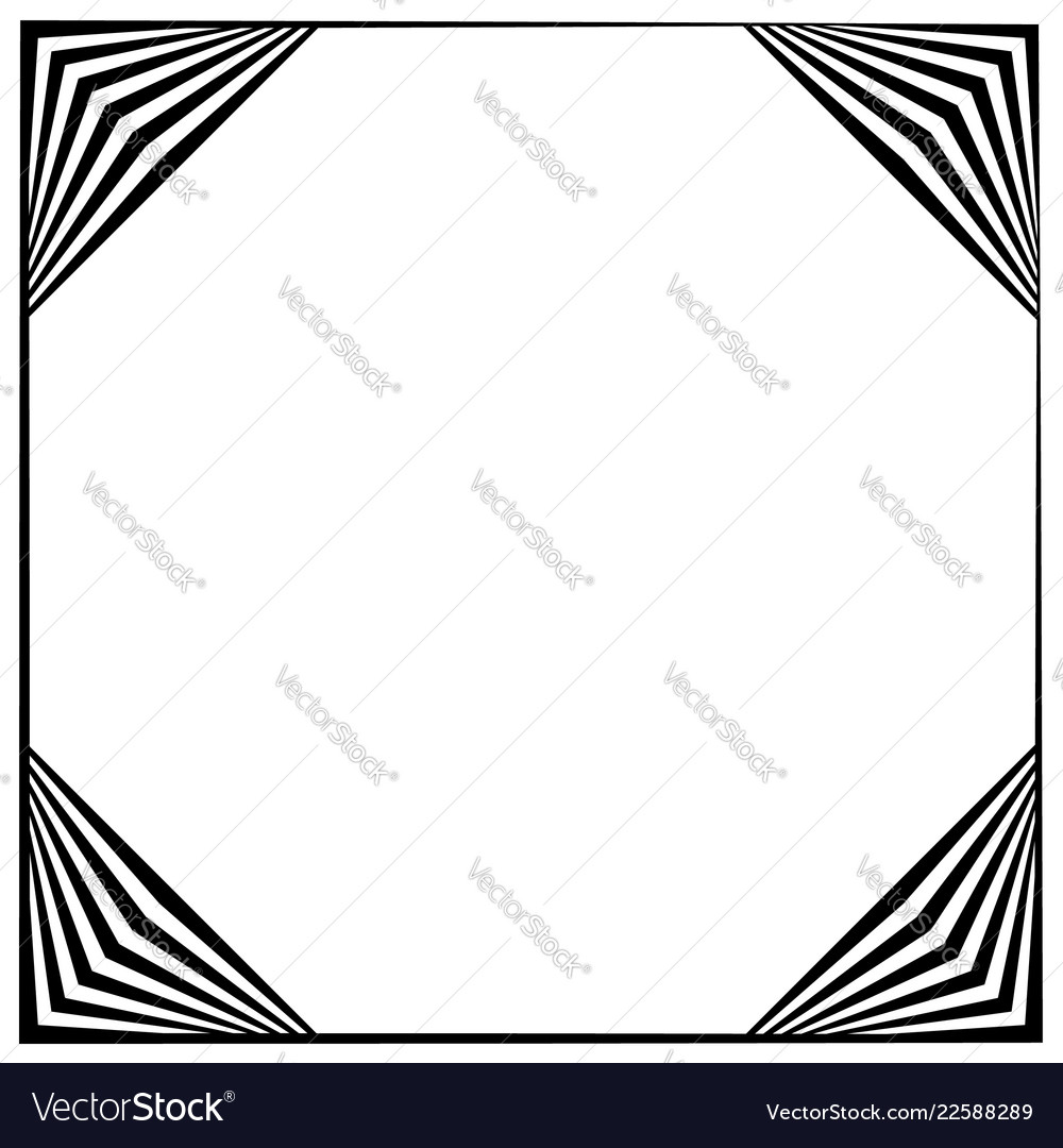 Square format geometric frame border element
