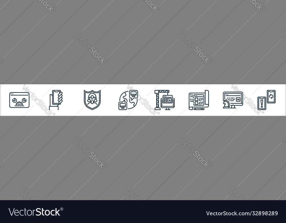 User experience line icons linear set quality vector image User experience line icons linear set quality