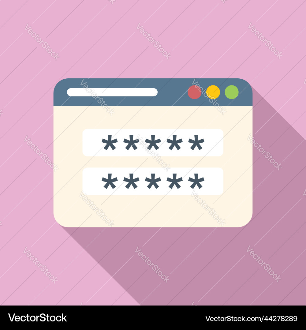 Web password icon flat data privacy Royalty Free Vector