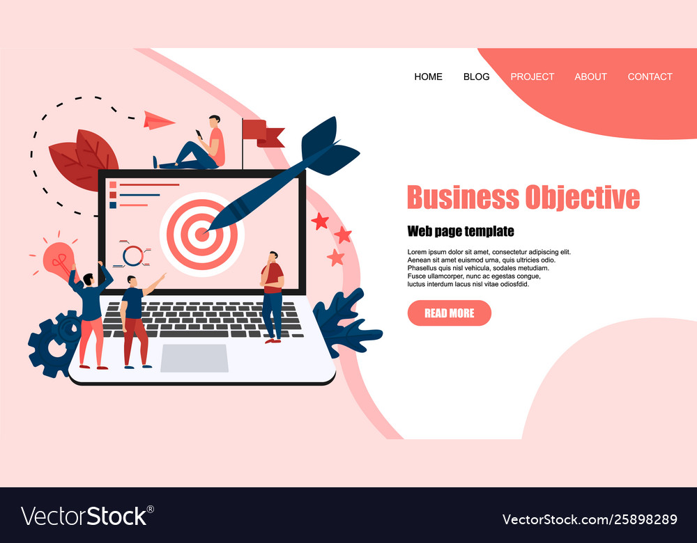 Webpage template business objective
