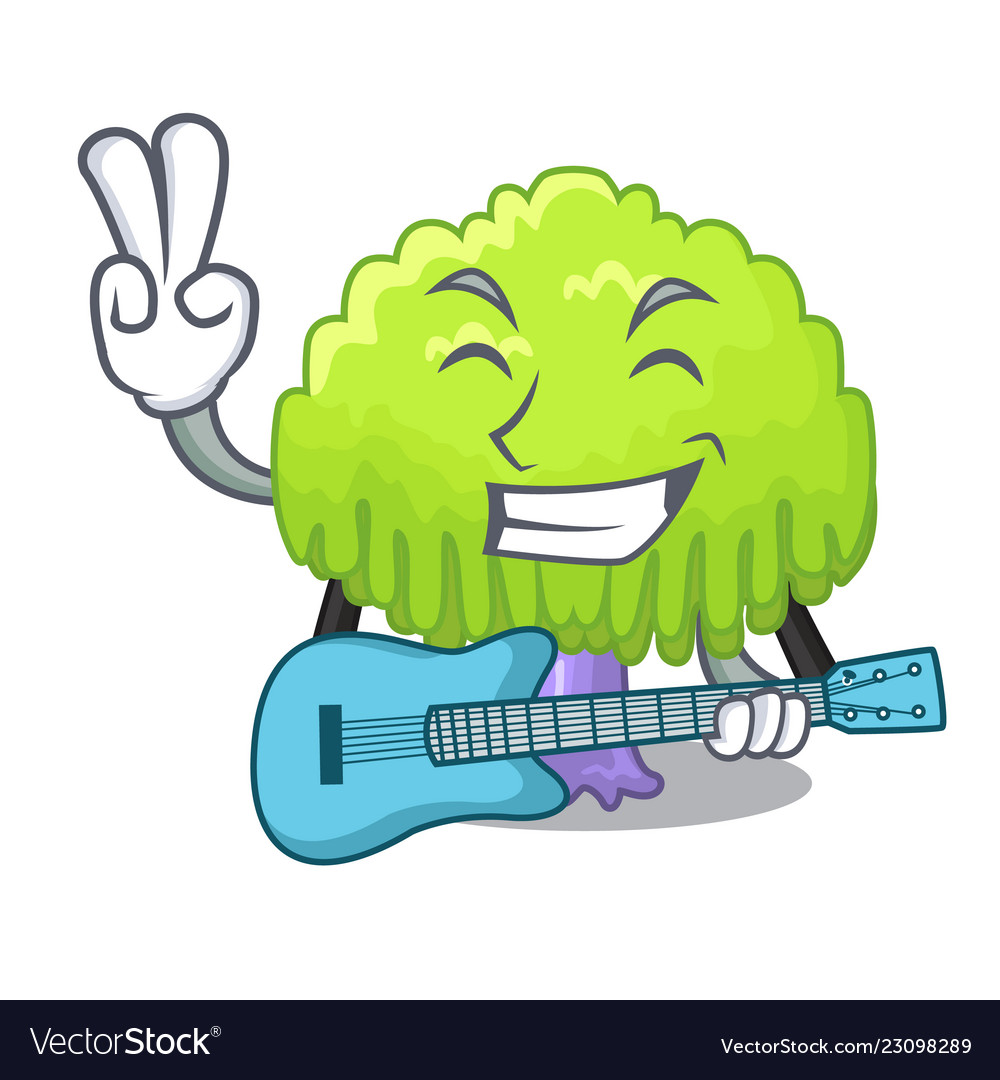 With guitar green tree willow on the character