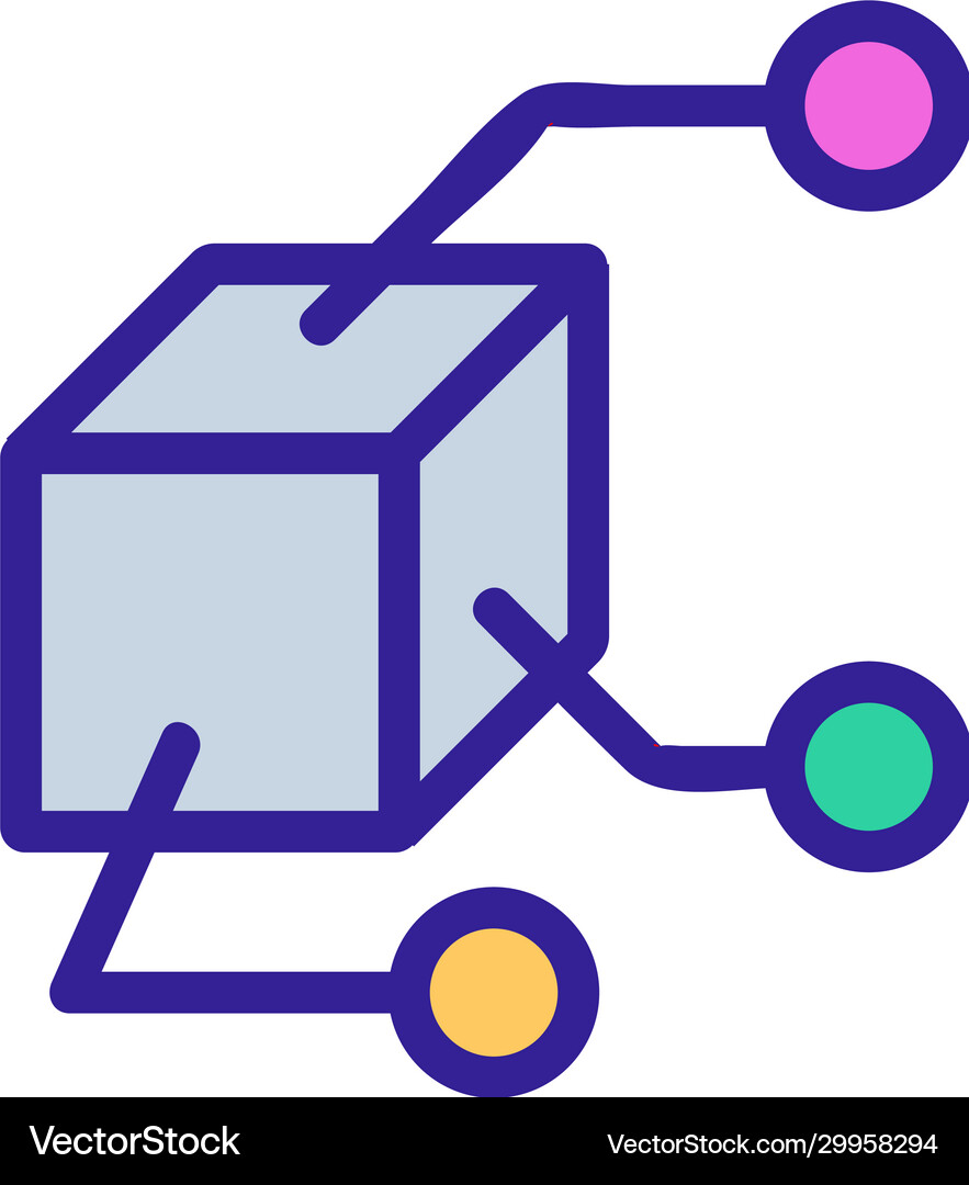 3d print printer icon isolated contour Royalty Free Vector