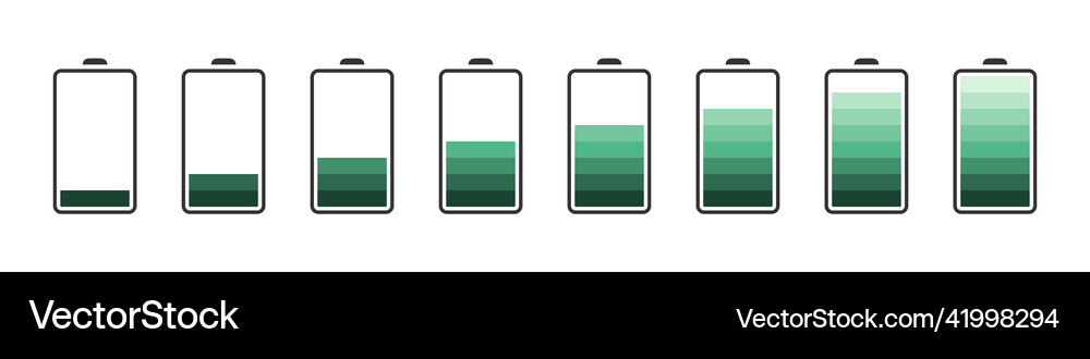 Battery charge levels icons concept Royalty Free Vector