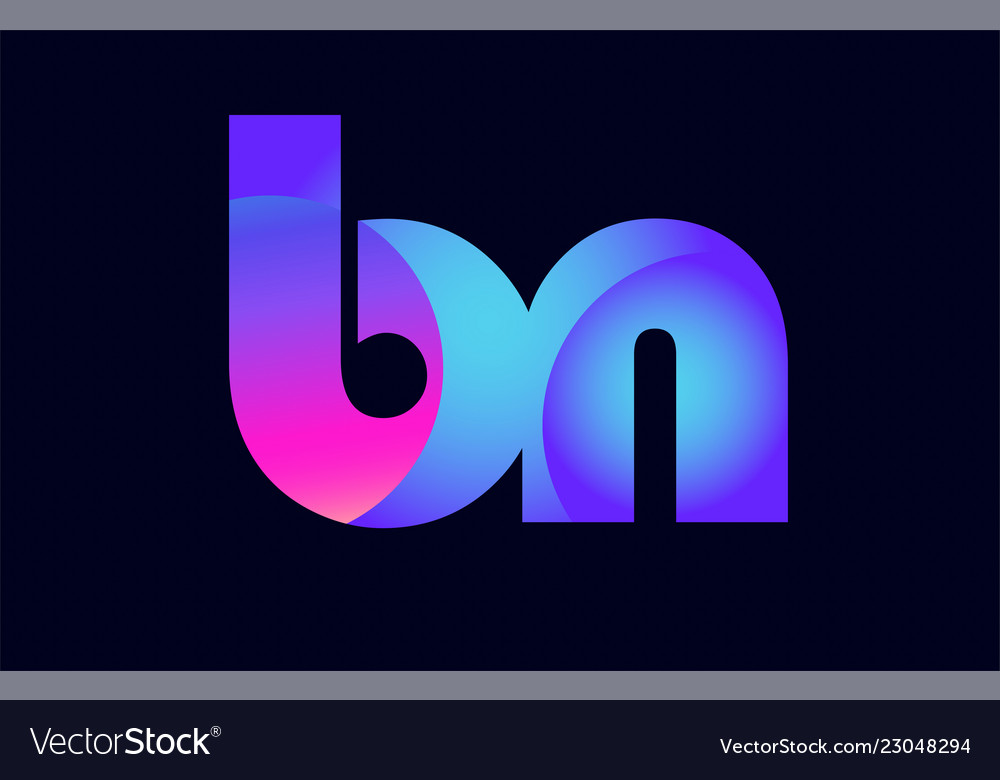 Bn b n spink blue gradient alphabet letter