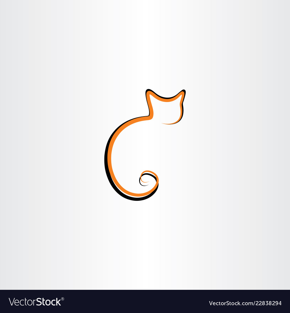 Cat line icon logo symbol element Royalty Free Vector Image